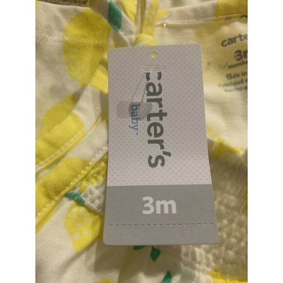Carters Baby Girls Romper Size 3M Yellow White - Picture 11 of 12